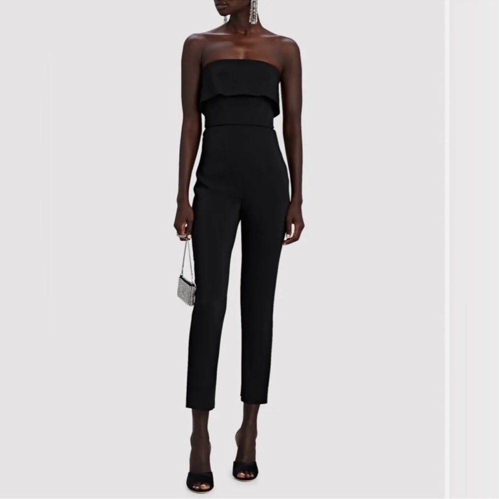 Cushnie Folded Strapless Fitted Slim Leg Ankle Cropped Jumpsuit‎ NWT